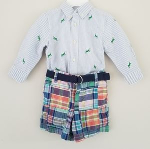 Ralph Lauren Kid's 3 pc Outfit Frog Design 12 m